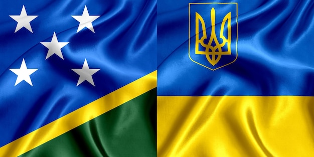 Flagge der Salomonen und der Ukraine