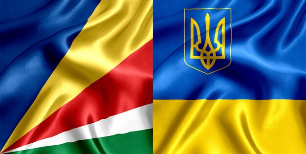 Flagge der Seychellen und der Ukraine