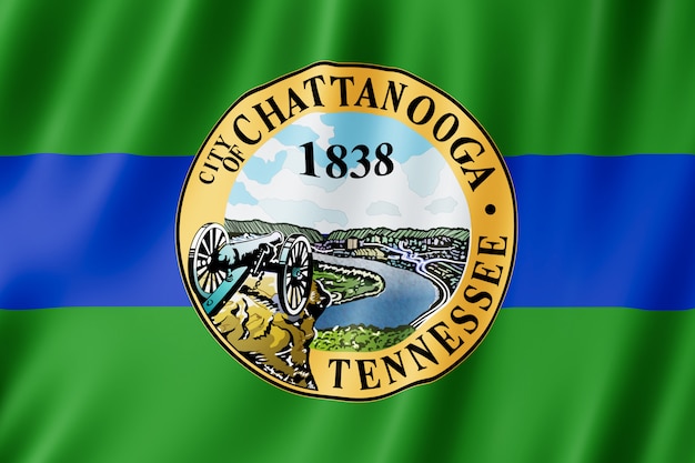 Foto flagge der stadt chattanooga, tennessee (us)