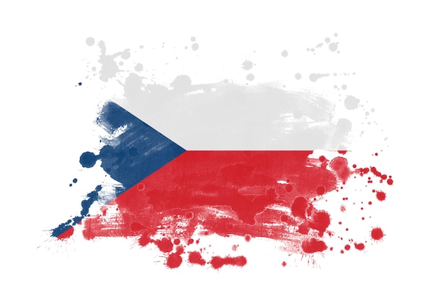 Flagge der Tschechischen Republik Grunge gemalter Hintergrund