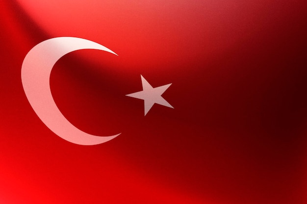 Flagge der türkei in roten und weißen farben mit einem weißen sternkonzept im zusammenhang mit dem erdbeben in syrien