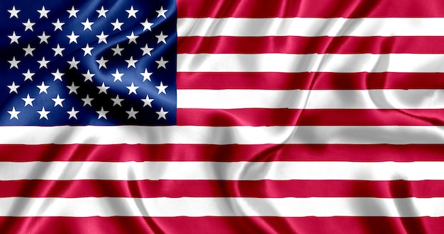 Flagge der USA-Seidennahaufnahme