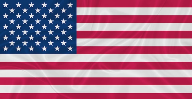 Flagge der USA, Vereinigte Staaten von Amerika, die in der Luft fliegt