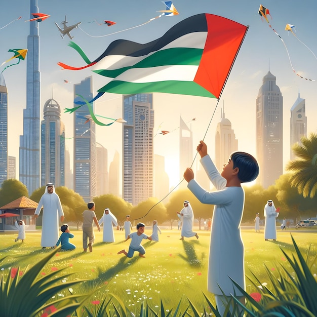 Foto flagge der vereinigten arabischen emirate