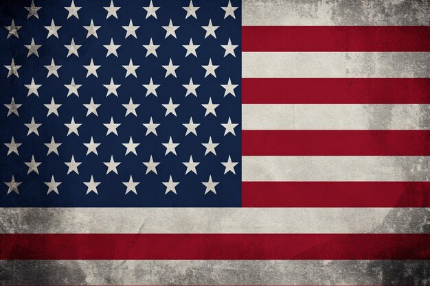 Flagge der Vereinigten Staaten von Amerika auf Weiß