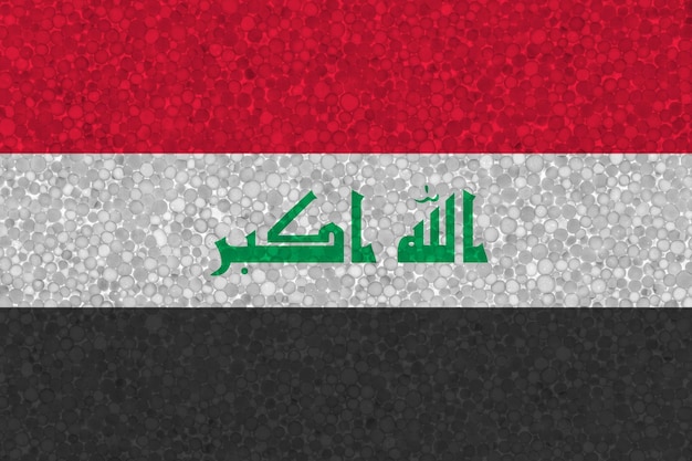 Flagge des Irak auf Styropor-Textur