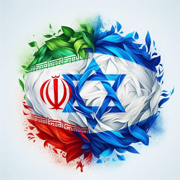 Flagge des Iran und Israels