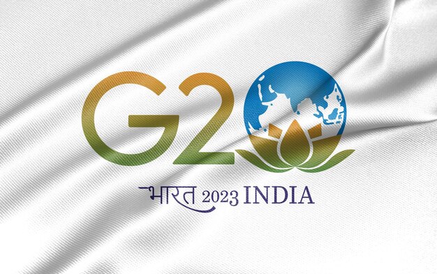 Foto flagge g20 indien flaggen die mitglieder der g20