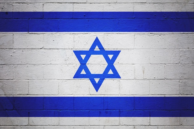 Flagge Israels auf eine Wand gemalt