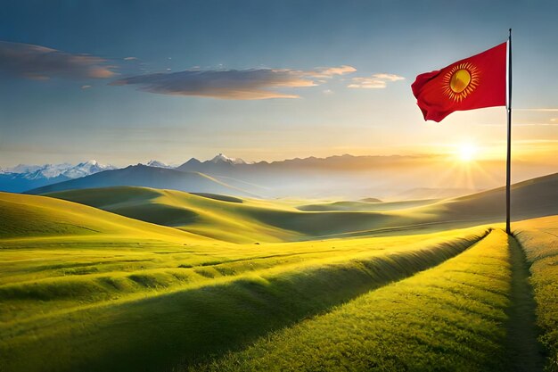 Flagge Kirgisistansrealistisch