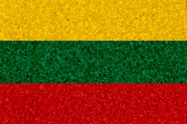 Flagge Litauens auf Styropor-Textur