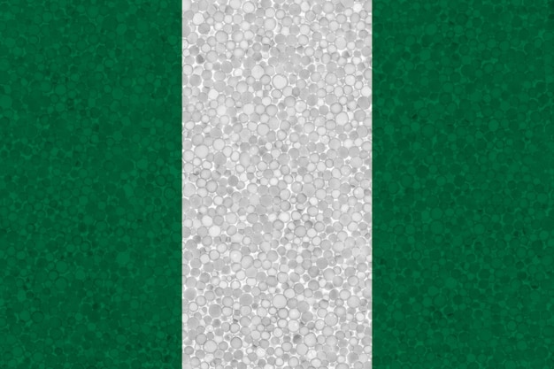 Flagge Nigerias auf Styropor-Textur