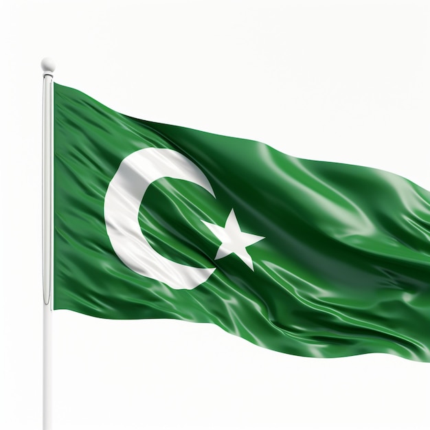 Flagge Pakistans auf weißem Hintergrund