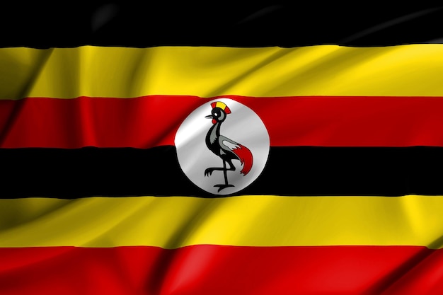 Foto flagge ugandas 3d-modell