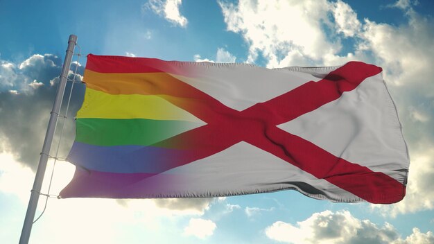 Flagge von Alabama und LGBT