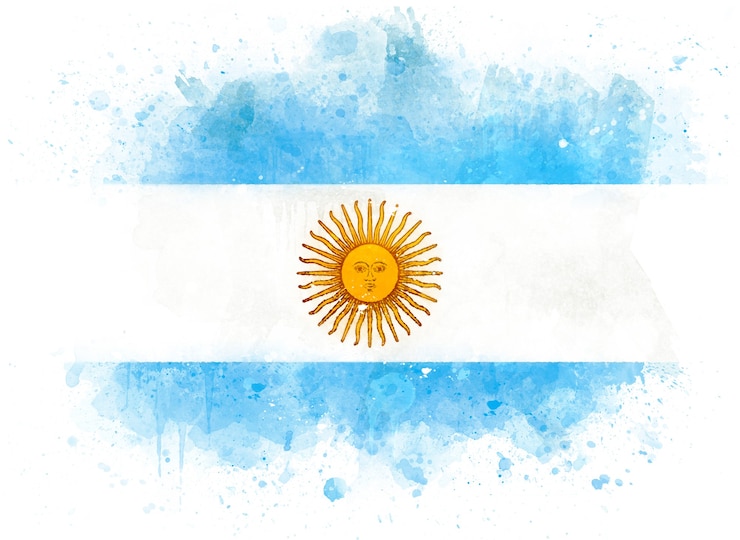 Foto flagge von argentinien als aquarellillustration
