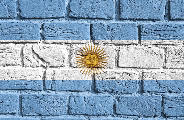 Flagge von Argentinien an der Wand