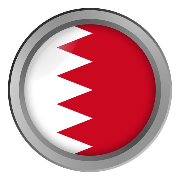 Flagge von Bahrain rund als Knopf