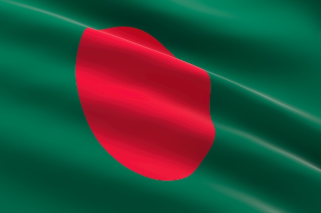 Foto flagge von bangladesch 3d illustration des bangladeschischen flaggenwinkens