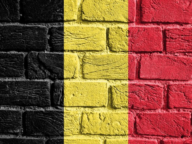 Flagge von Belgien an der Wand