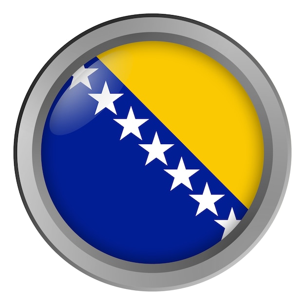 Foto flagge von bosnien und herzegowina rund als knopf