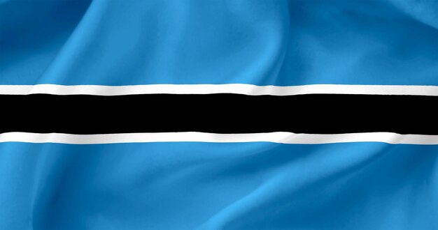Flagge von Botswana Flagge eines freien Landes Die Flagge schwebt im Wind Textilien Satin