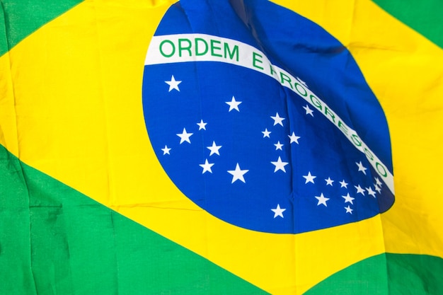 Flagge von Brasilien im Freien in Rio de Janeiro Brasilien.