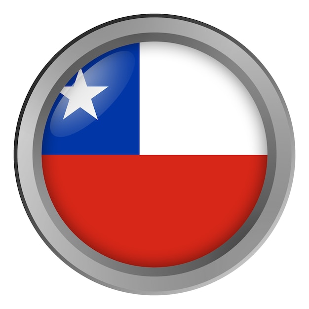 Flagge von Chile rund als Knopf