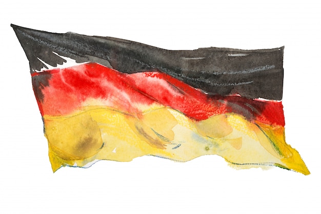 Flagge von Deutschland in Aquarellen gemalt