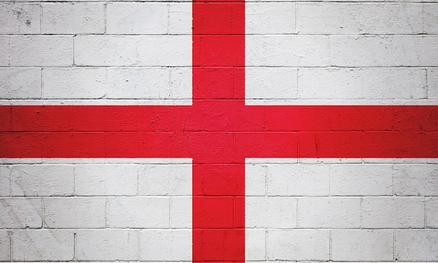 Flagge von England auf eine Wand gemalt