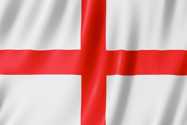 Flagge von england - st george's cross. 3d-darstellung der england-flagge winken.