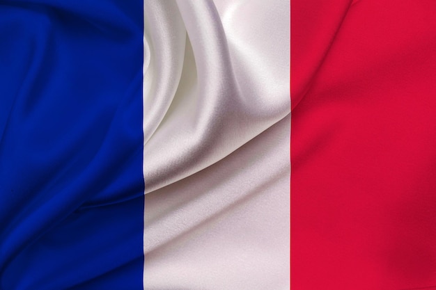Flagge von Frankreich 3D-Darstellung des französischen Flaggenschwenkens