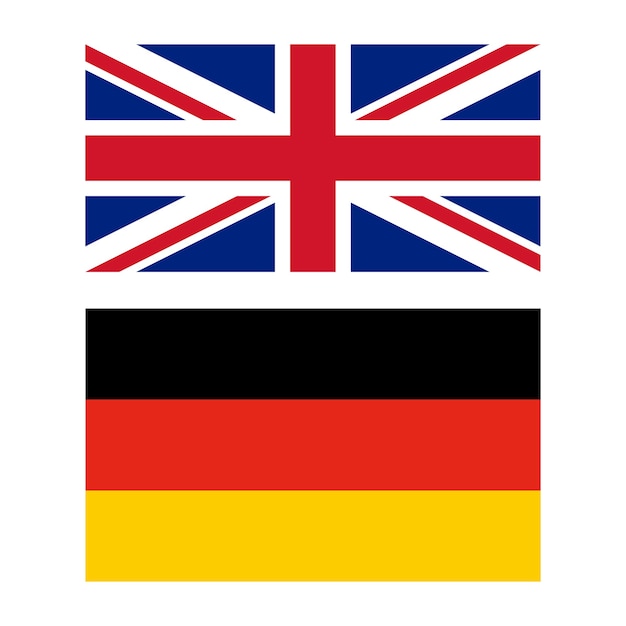 Flagge von Großbritannien und Deutschland