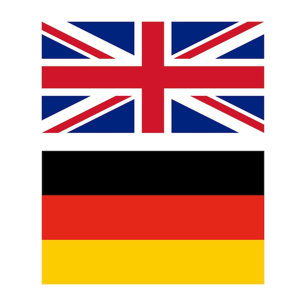 Flagge von Großbritannien und Deutschland