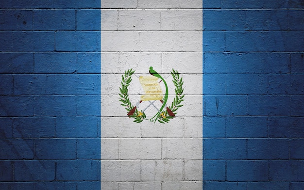 Flagge von Guatemala auf eine Wand gemalt