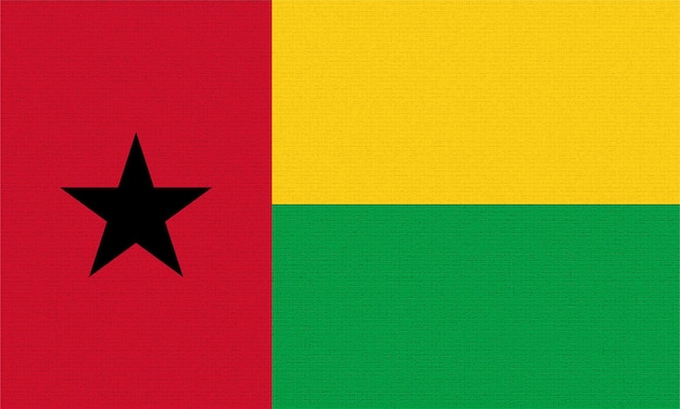 Flagge von Guinea-Bissau mit welligem Effekt aufgrund des Windes