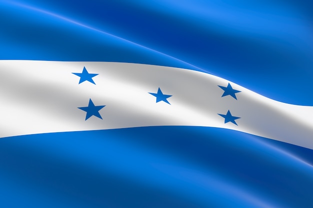 Flagge von Honduras. 3d Illustration der honduranischen Flaggenwelle