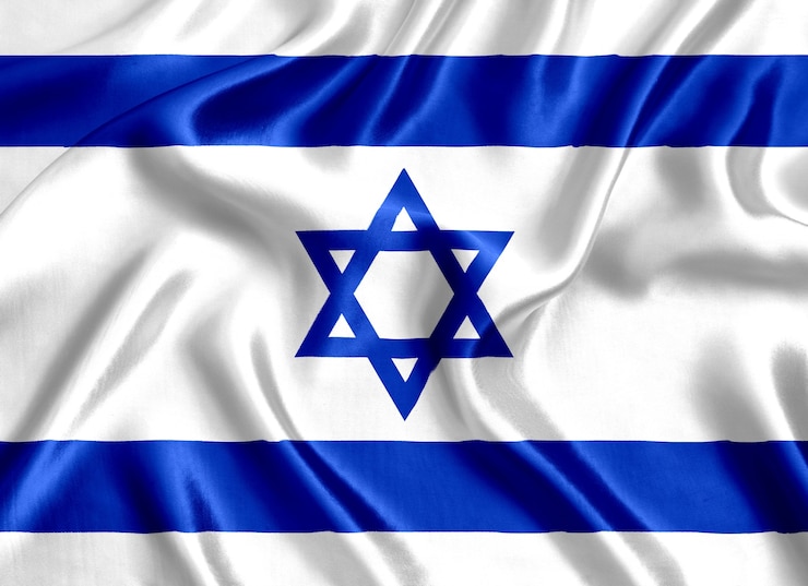 Foto flagge von israel seide nahaufnahme hintergrund