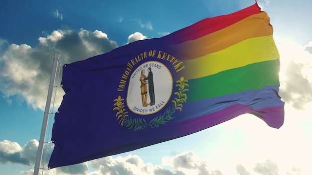 Flagge von Kentucky und LGBT
