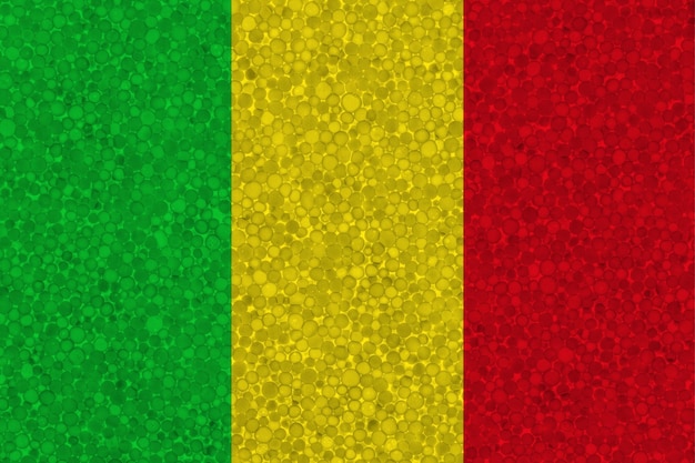 Flagge von Mali auf Styropor-Textur