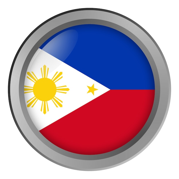 Flagge von Philippinen rund als Knopf