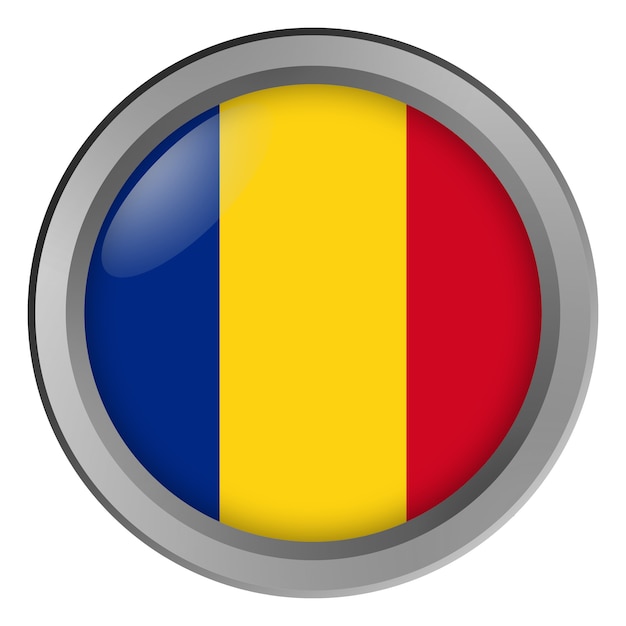 Flagge von Rumänien rund als Knopf