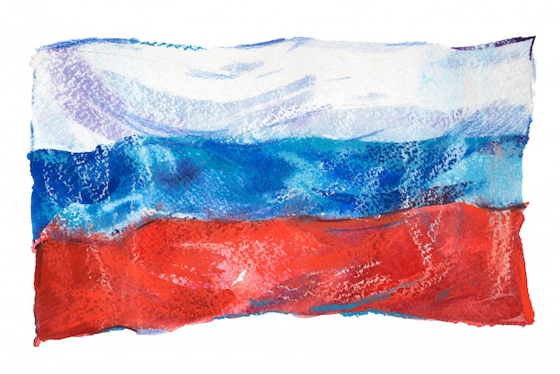 Flagge von Russland in Aquarellen gemalt