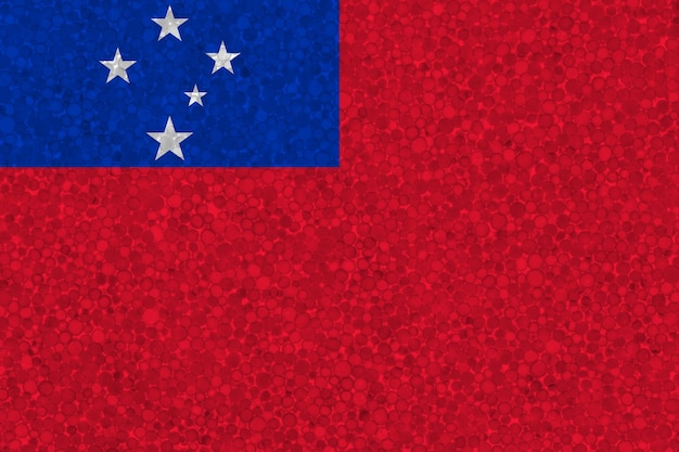 Flagge von Samoa auf Styropor-Textur