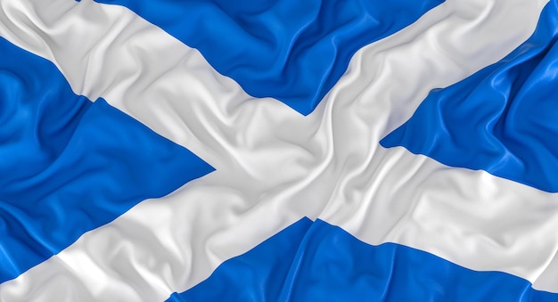 Flagge von Schottland Hintergrund 3D-Rendering