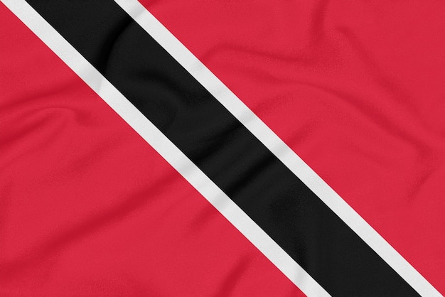 Flagge von Trinidad und Tobago auf strukturiertem Stoff