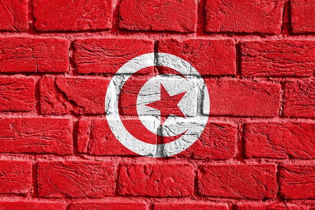 Flagge von Tunesien an der Wand