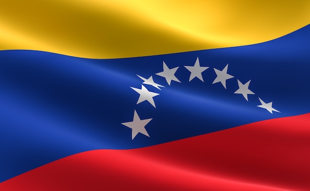 Flagge von Venezuela. Illustration der venezolanischen Fahne winken.