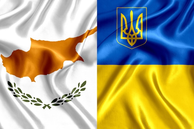 Flagge von Zypern und der Ukraine