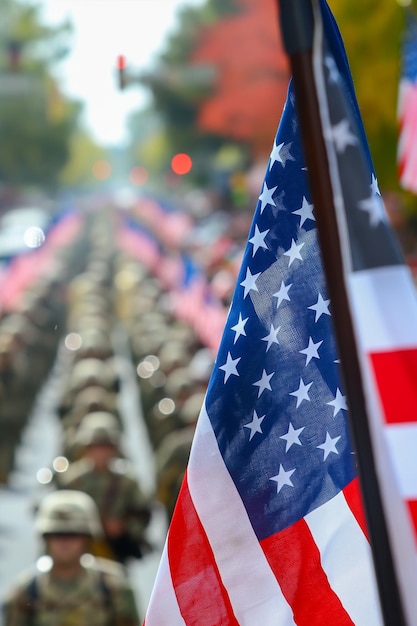 Foto flaggen-tag-parade veteranen-bands patriotismus